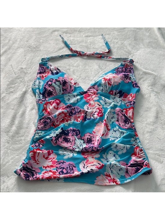 Other - Floral Halter Tankini Top - Teal Pink